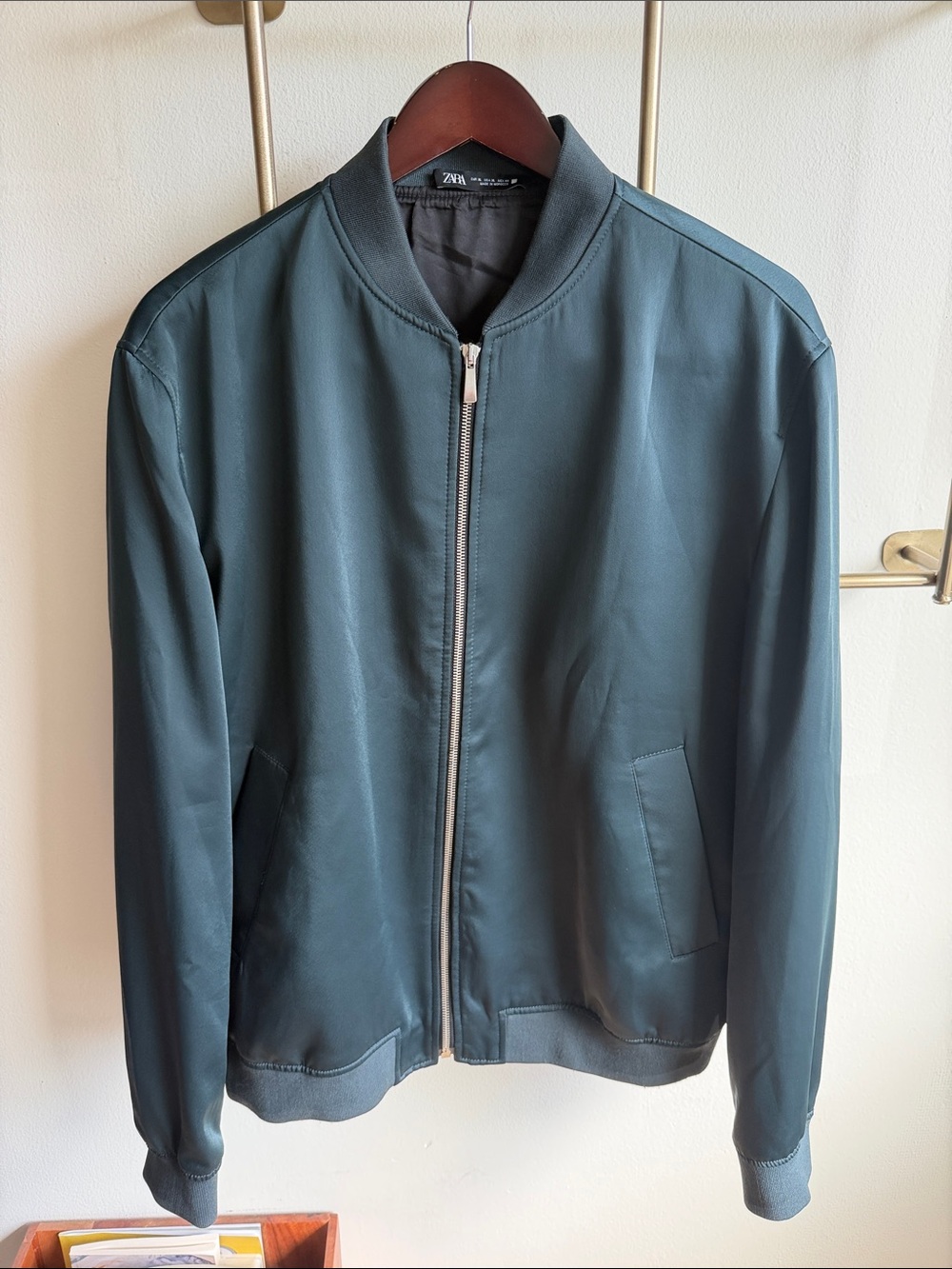 🎇SALE 🎇 SATIN BOMBER JACKET 🎇 ZARA 🎇XL 🎇GREEN